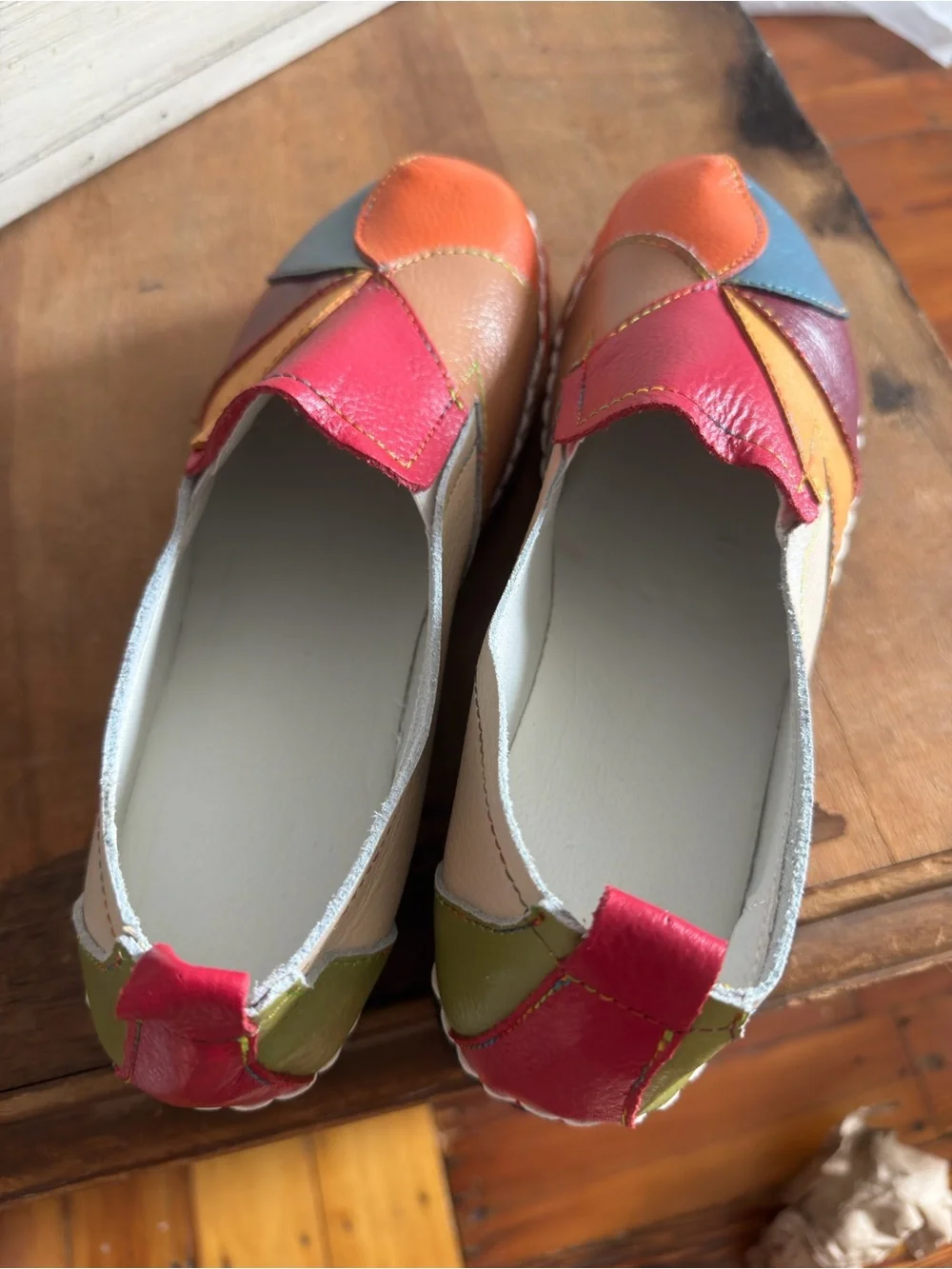 Women’s Multicolor Patchwork Leather Slip-On Loafers